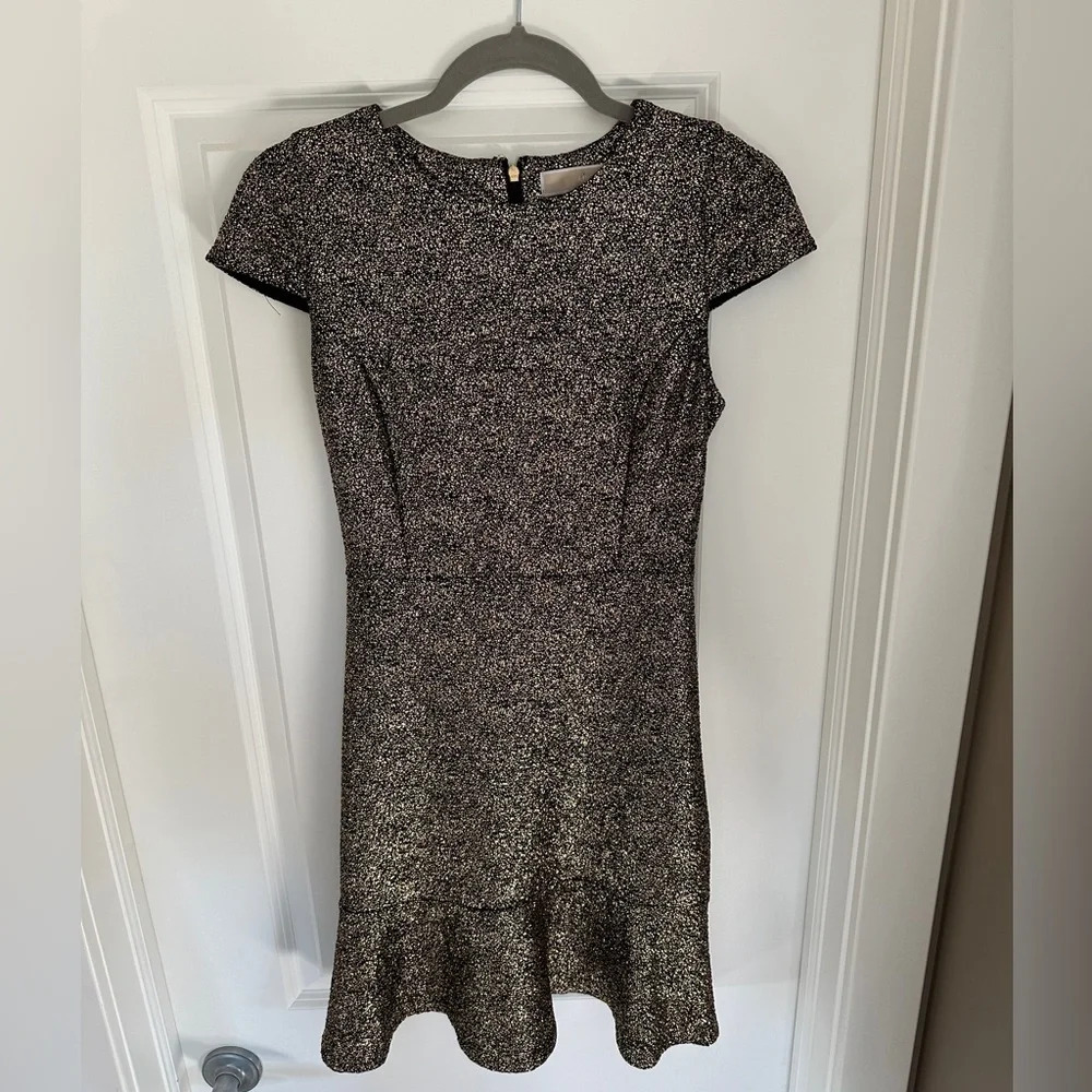 Michael Kors Metallic gold-Knit A-Line Dress - Picture 3 of 11